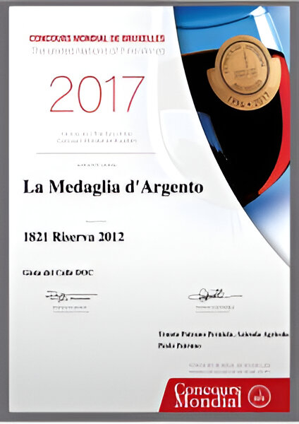 Silver Medal for our 1821 at the Concours Mondial de Bruxelles 2017